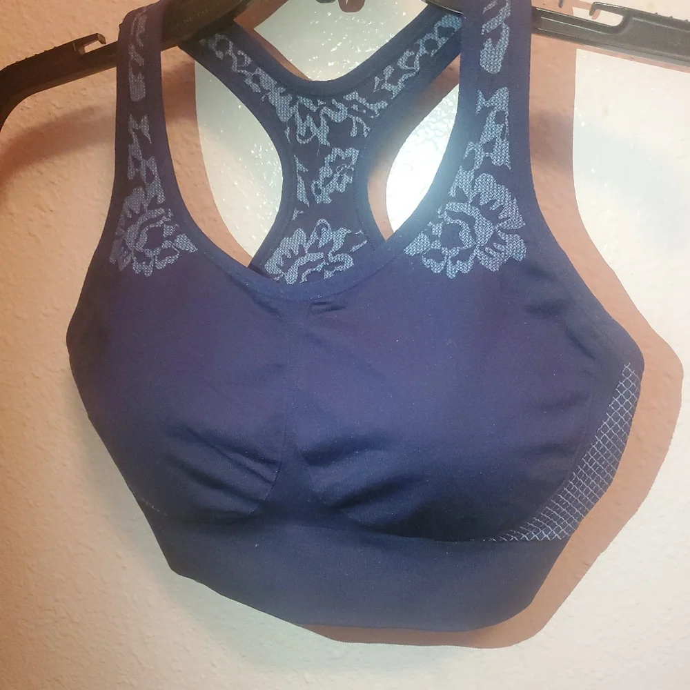 Soma Sport Large Seamless Key Racerback Maritime Navy Sports Bra NWT